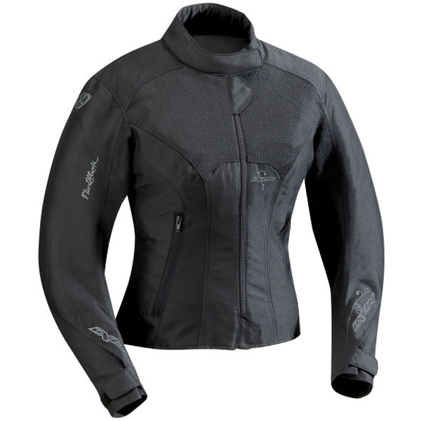 Motorradjacke Ixon Flora Schwarz Silber