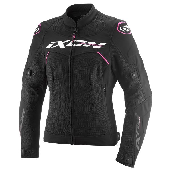 Motorradjacke Ixon Meteor 31 Lady Schwarz Wei� Pink