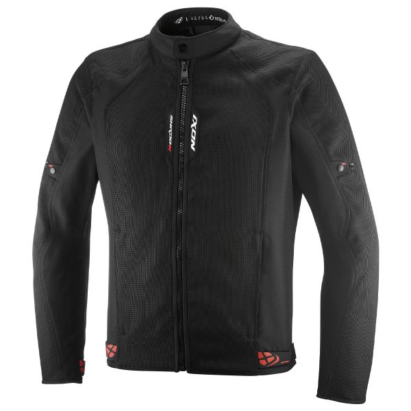 Motorradjacke Ixon Shadow Black White Bright Red