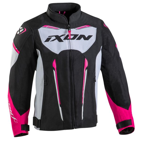 Motorradjacke Ixon Striker Air K L Black White Fuchsia Motorradjacke Ixon Striker Air K L Black White Fuchsia