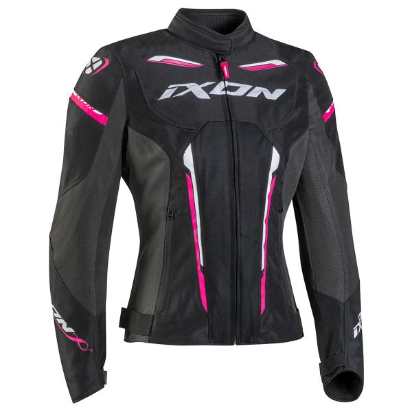 Motorradjacke Ixon Striker Air LD Black White Fuchsia