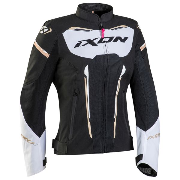 Motorradjacke Ixon Striker Air LD Black White Gold