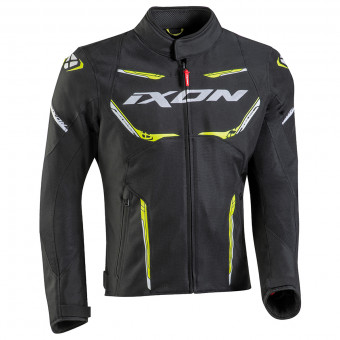 Motorradjacke Ixon Striker Air WP Black Yellow Vif White