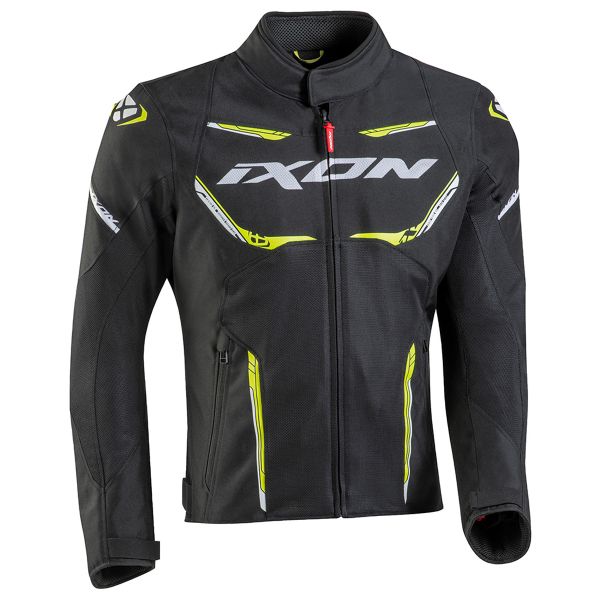 Motorradjacke Ixon Striker Air WP Black Yellow Vif White