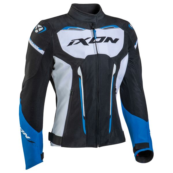 Motorradjacke Ixon Striker Air WPL Black White Blue