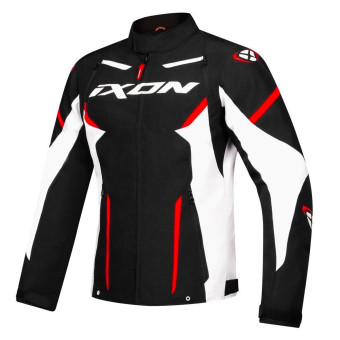 Motorradjacke Ixon Striker Black White Bright Red CE