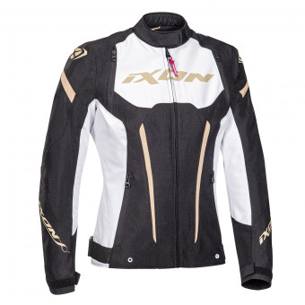 Motorradjacke Ixon Striker Lady Black White Gold CE