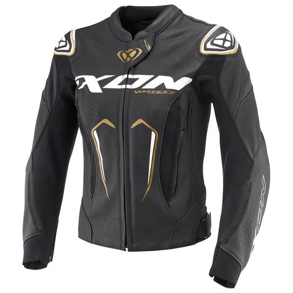 Motorradjacke Ixon Vortex 3 Jacket Lady Black White Gold