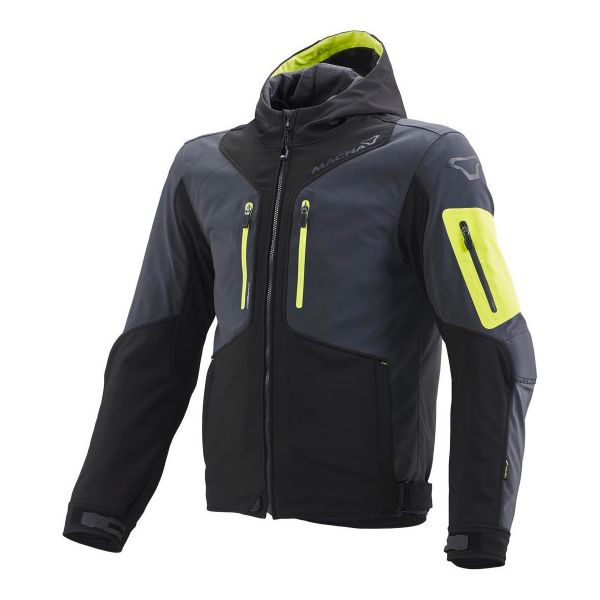 Motorradjacke Macna Aytee Black Dark Night Eye Yellow