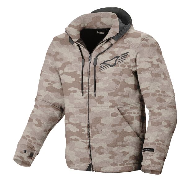 Motorradjacke Macna District Hoodie Green Print