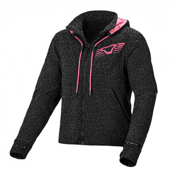Motorradjacke Macna District Hoodie Lady Black Print