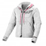 Motorradjacke Macna District Hoodie Lady Light Grey