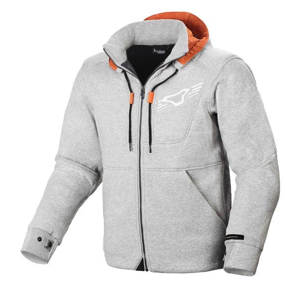 Motorradjacke Macna District Hoodie Light Grey