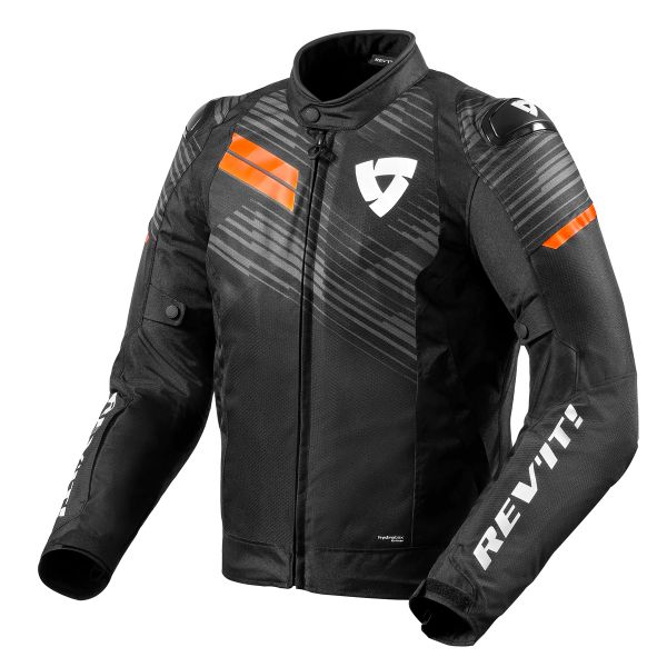 Motorradjacke REV'IT Apex H2O Black Neon Orange