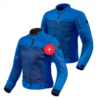 Motorradjacke REV'IT Duo Eclipse Blue Man and Woman