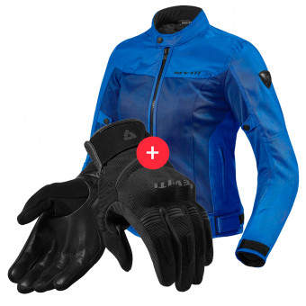 Motorradjacke REV'IT Eclipse Ladies Blue + Mosca Ladies Black