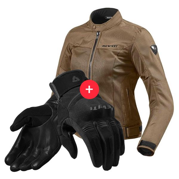 Motorradjacke REV'IT Eclipse Ladies Brown + Mosca Ladies Black