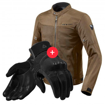 Motorradjacke REV'IT Eclipse Brown + Mosca Black