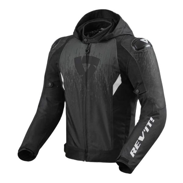 Motorradjacke REV'IT Quantum 2 H2O Black Charcoal Grey Motorradjacke REV'IT Quantum 2 H2O Black Charcoal Grey