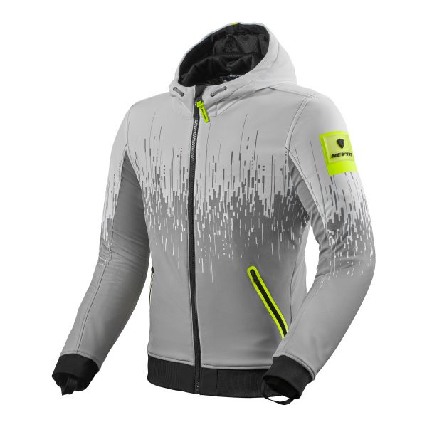 Motorradjacke REV'IT Quantum 2 WB Light Grey Neon Yellow