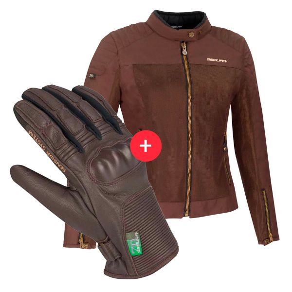 Motorradjacke Segura Oskar Brown + Swan Brown