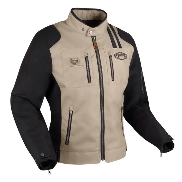 Motorradjacke Segura Scorpio Black Taupe