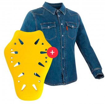 Motorradjacke Segura Terence Blue + Flex Omega Back Protector Level 2