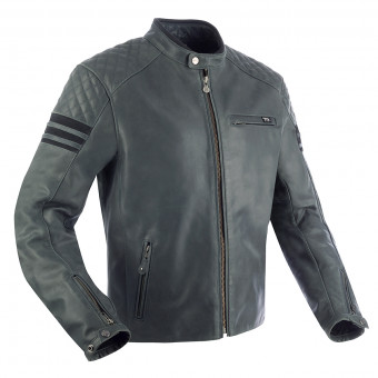 Motorradjacke Segura Track Leather Grey Black