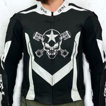 Motorradjacke SPARTMOTARD SPM Stars White 12