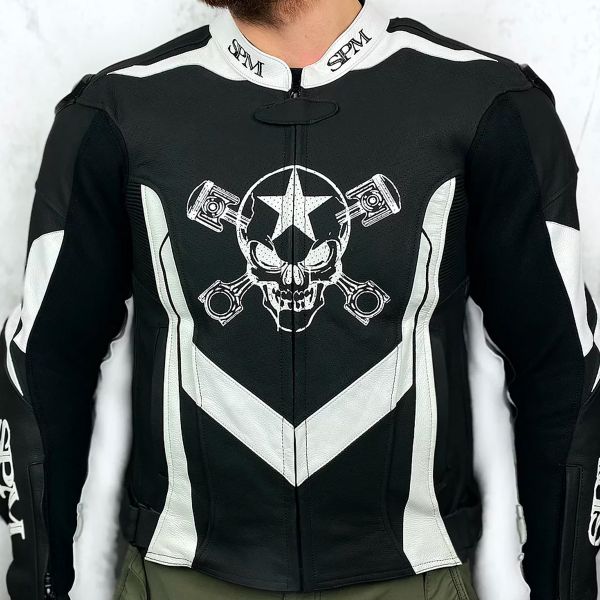 Motorradjacke SPARTMOTARD SPM Stars White 12