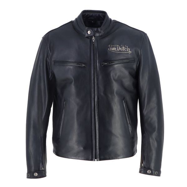 Motorradjacke Von Dutch Basic Leather Rag Black