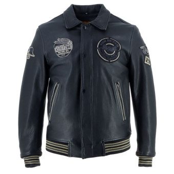 Motorradjacke Von Dutch Brooklyn Leather Wash Black
