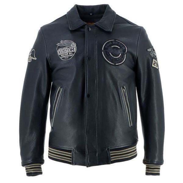 Motorradjacke Von Dutch Brooklyn Leather Wash Black