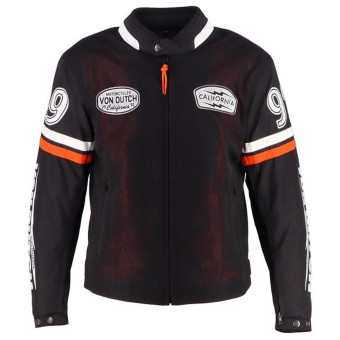 Motorradjacke Von Dutch California Air Mesh Black Orange White
