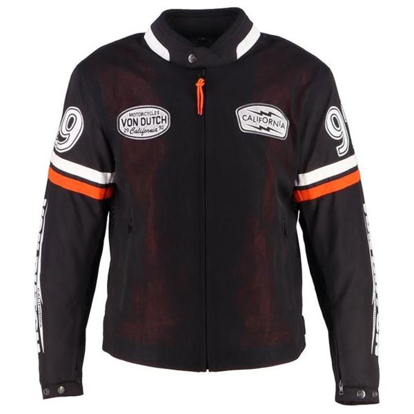 Motorradjacke Von Dutch California Air Mesh Black Orange White