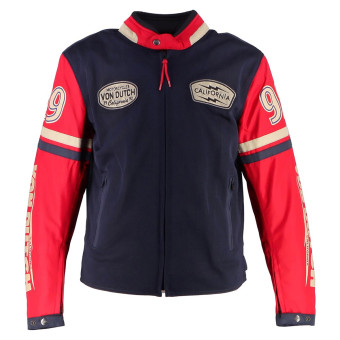 Motorradjacke Von Dutch California Air Mesh Blue Red Beige
