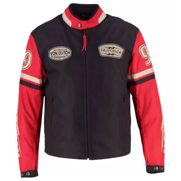 Motorradjacke Von Dutch California Blue Red Beige