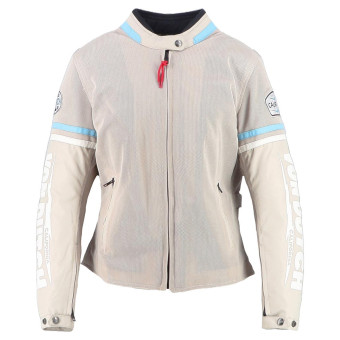 Motorradjacke Von Dutch California Girl Air Mesh Silver Blue Sky White