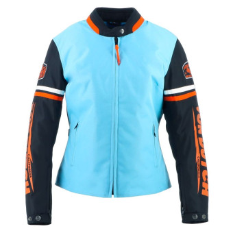 Motorradjacke Von Dutch California Girl Blue Sky Black White Orange