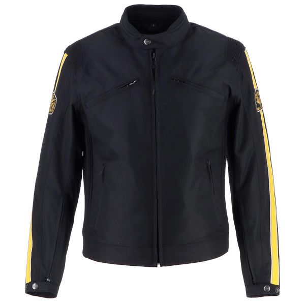 Motorradjacke Von Dutch Fast Black Yellow Beige