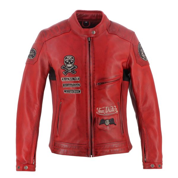Motorradjacke Von Dutch Pretty Leather Soft Red