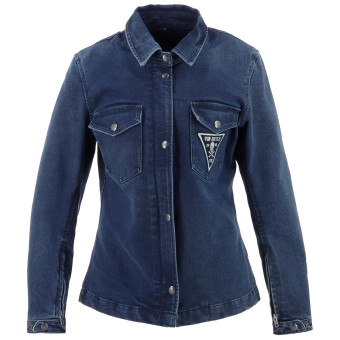 Motorradjacke Von Dutch Pussycat Cotton Denim Blue Dirty