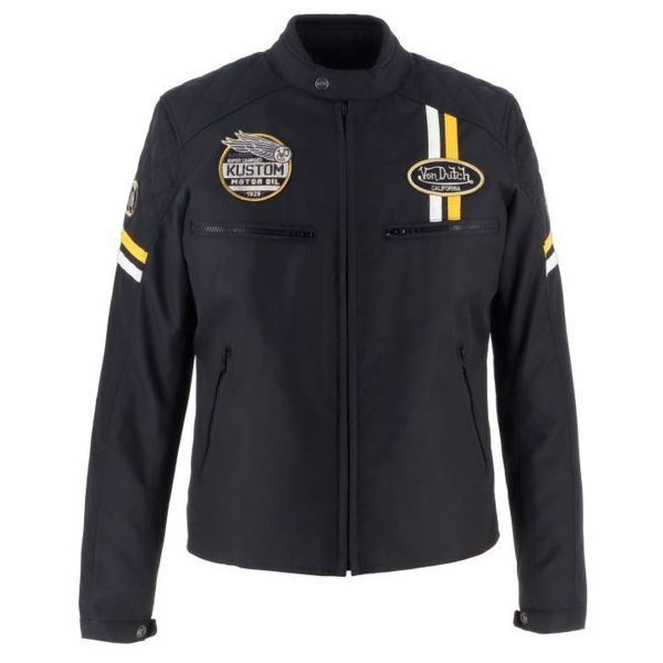 Motorradjacke Von Dutch Race Now Black White Yellow