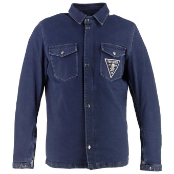 Motorradjacke Von Dutch Stray Cat Coton Denim Blue Dirty