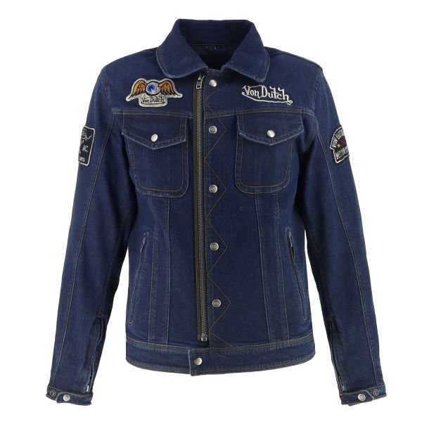 Motorradjacke Von Dutch Westy Denim Blue Dirty