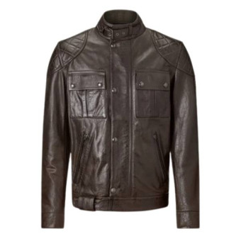 Motorradjacke Belstaff Brooklands Leather Black Brown Motorradjacke Belstaff Brooklands Leather Black Brown