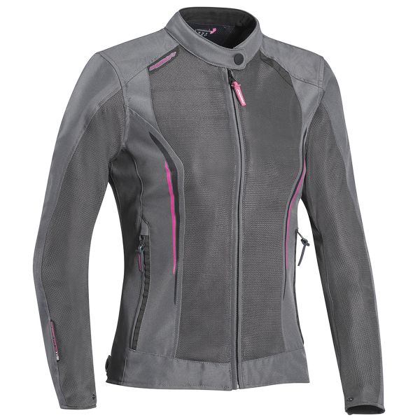 Motorradjacke Ixon Cool Air Lady Grey Fuchsia
