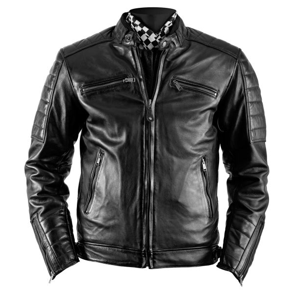 Motorradjacke Helstons Cruiser Leather Rag Black Motorradjacke Helstons Cruiser Leather Rag Black