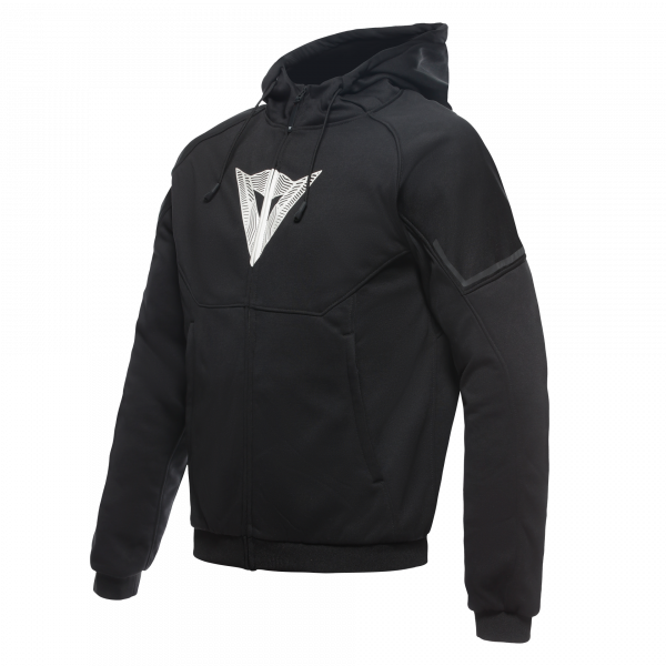 Motorradjacke Dainese Daemon-X Safety Hoodie Black Black White Motorradjacke Dainese Daemon-X Safety Hoodie Black Black White