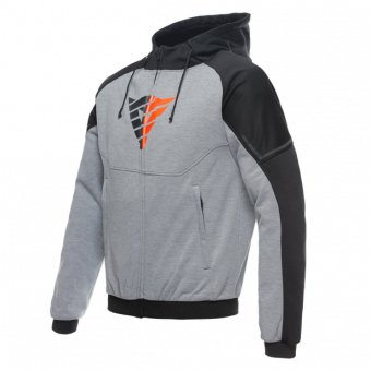 Motorradjacke Dainese Daemon-X Safety Hoodie Melange Grey Black Red Fluo
